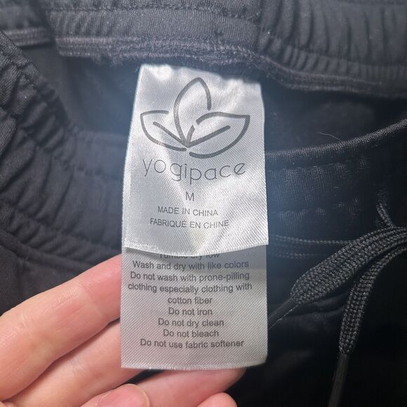 Yogipace Womens Athleisure Yoga Pant Black Stretch Wide Leg M Drawstring Pull On - Picture 5 of 8